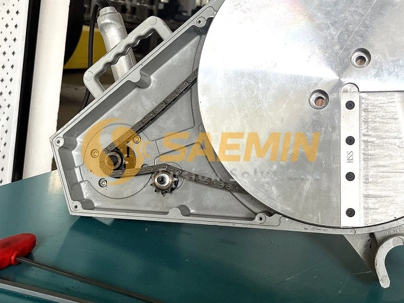 Butt welding machine trimmer sprocket tension check SAEMIN Butt welding machine trimmer sprocket tension check SAEMIN